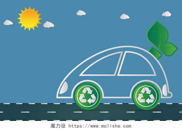 绿叶的汽车标志生态与环境城市景观理念